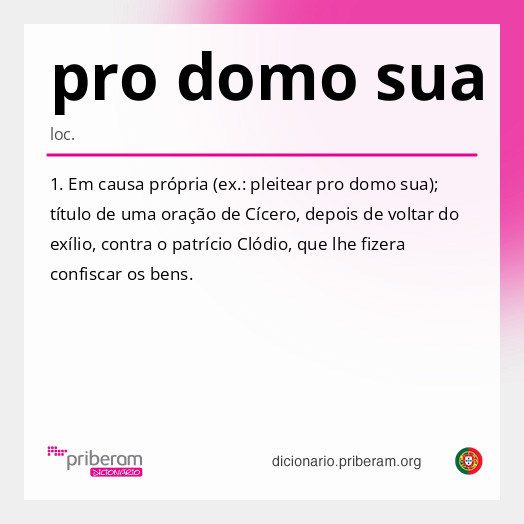 Significado de pro domo sua